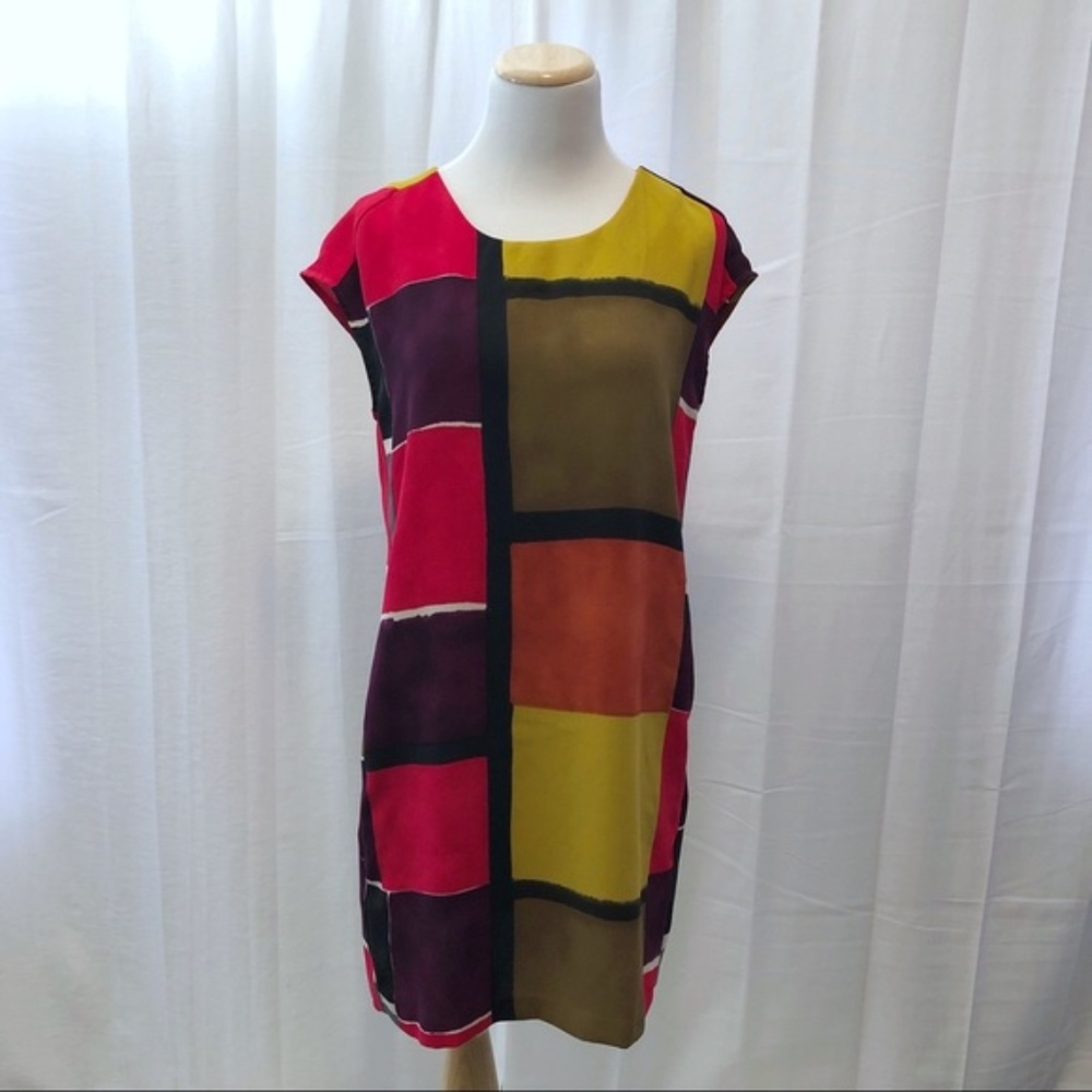 Ann Taylor Loft colorblock shift dress 6